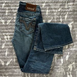 New w/out tags PRVCY made in USA distressed low rise bootcut jeans size 25